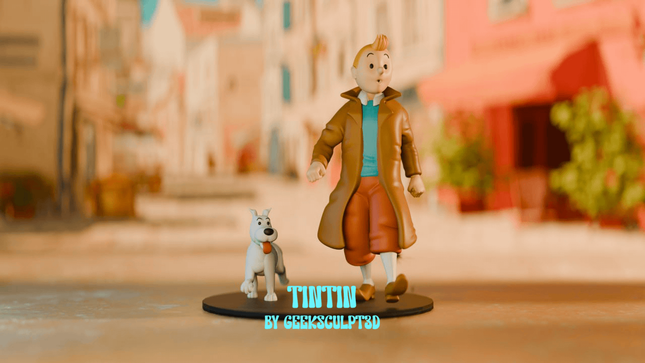Tintin & Snowy Figurine Duo for Comic Fans 3D 3MF Model