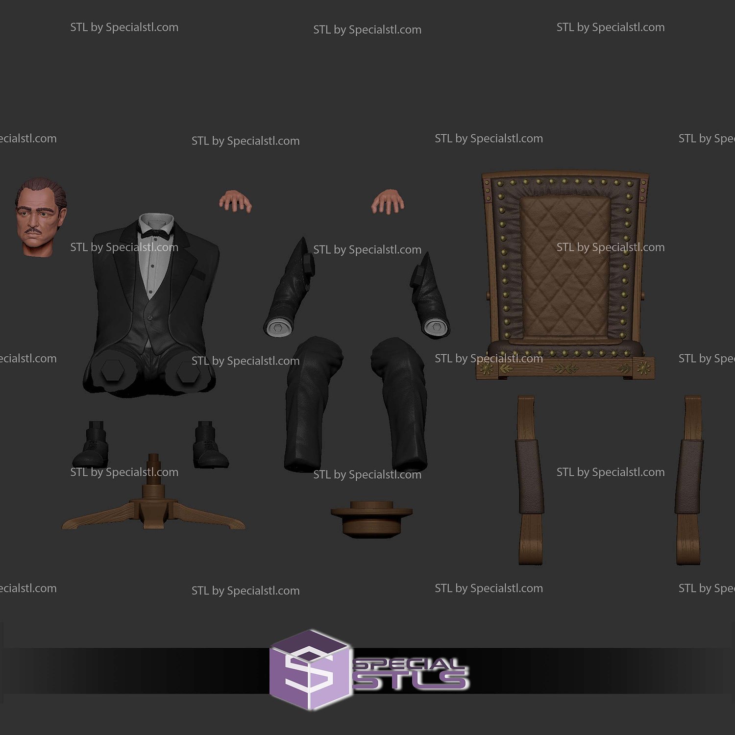 Stylize Godfather Digital STL Files 3D Model — view 7