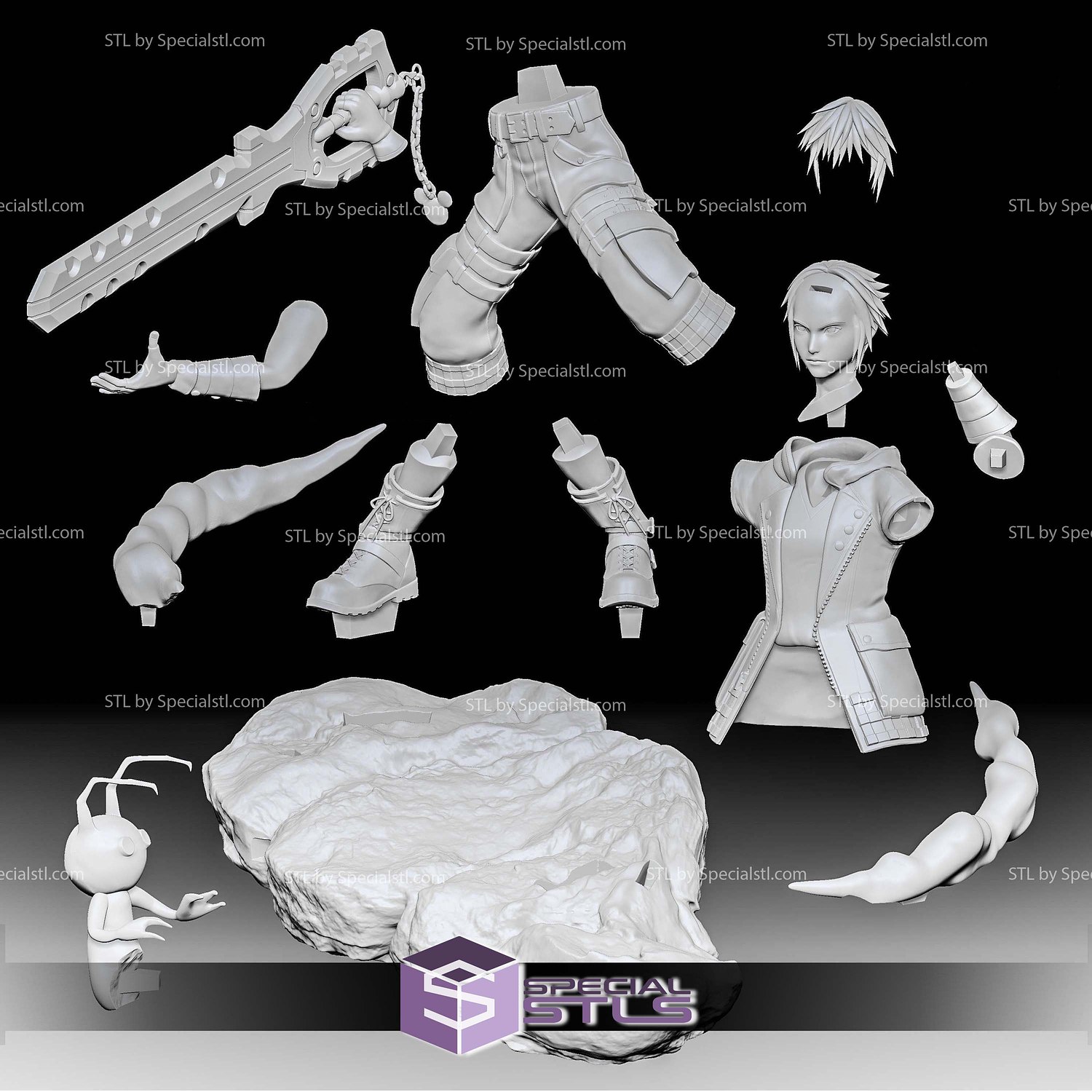 Riku Kingdom Hearts V2 Sculptures 3D Printing STL Model — view 3