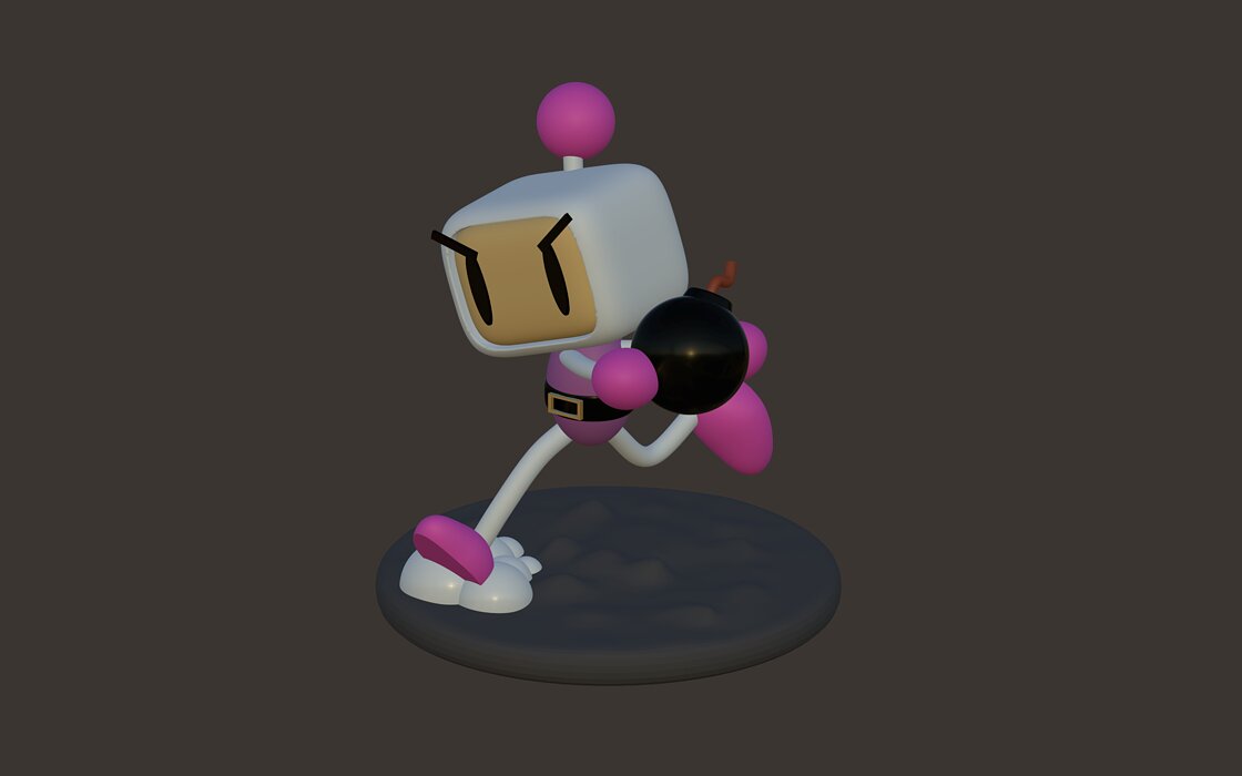Bomberman robot 3D STL Model — view 2
