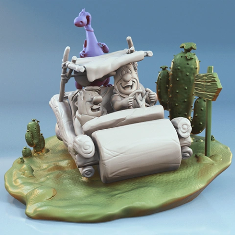 The Flintstones in Diorama 3D Printer Files | Assembly STL Model