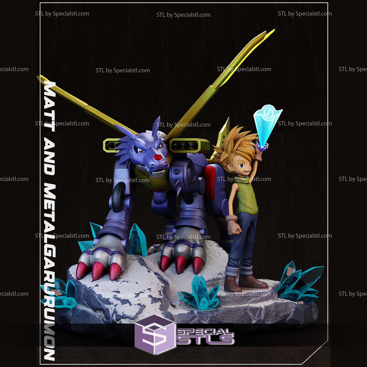 Matt and MetalGarurumon Digimon 3D Printer Files STL Model — view 2