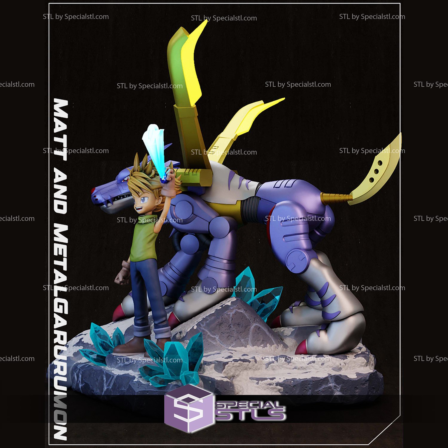 Matt and MetalGarurumon Digimon 3D Printer Files STL Model — view 3
