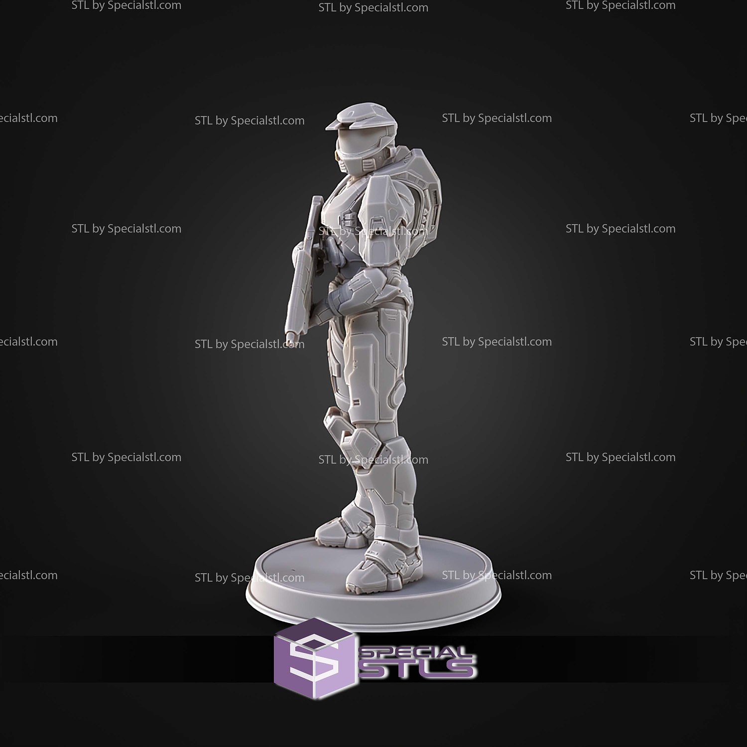 Campaign Evolved Master Chief Pose 1 STL Files 3D Model — view 3