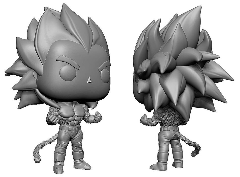 Super Sayan 4 Vegeta Custom Funko Pop 3D STL Model — view 2