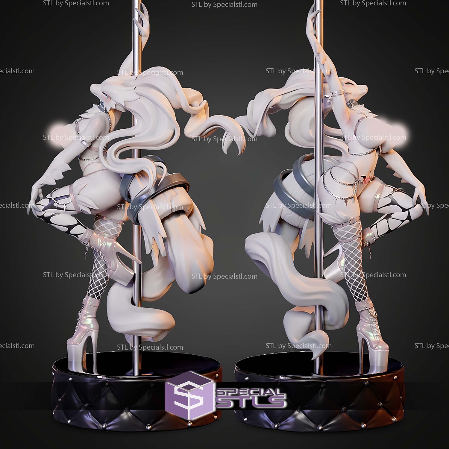 Reshiram Pole Dancer H280mm STL Files 3D Model — view 4