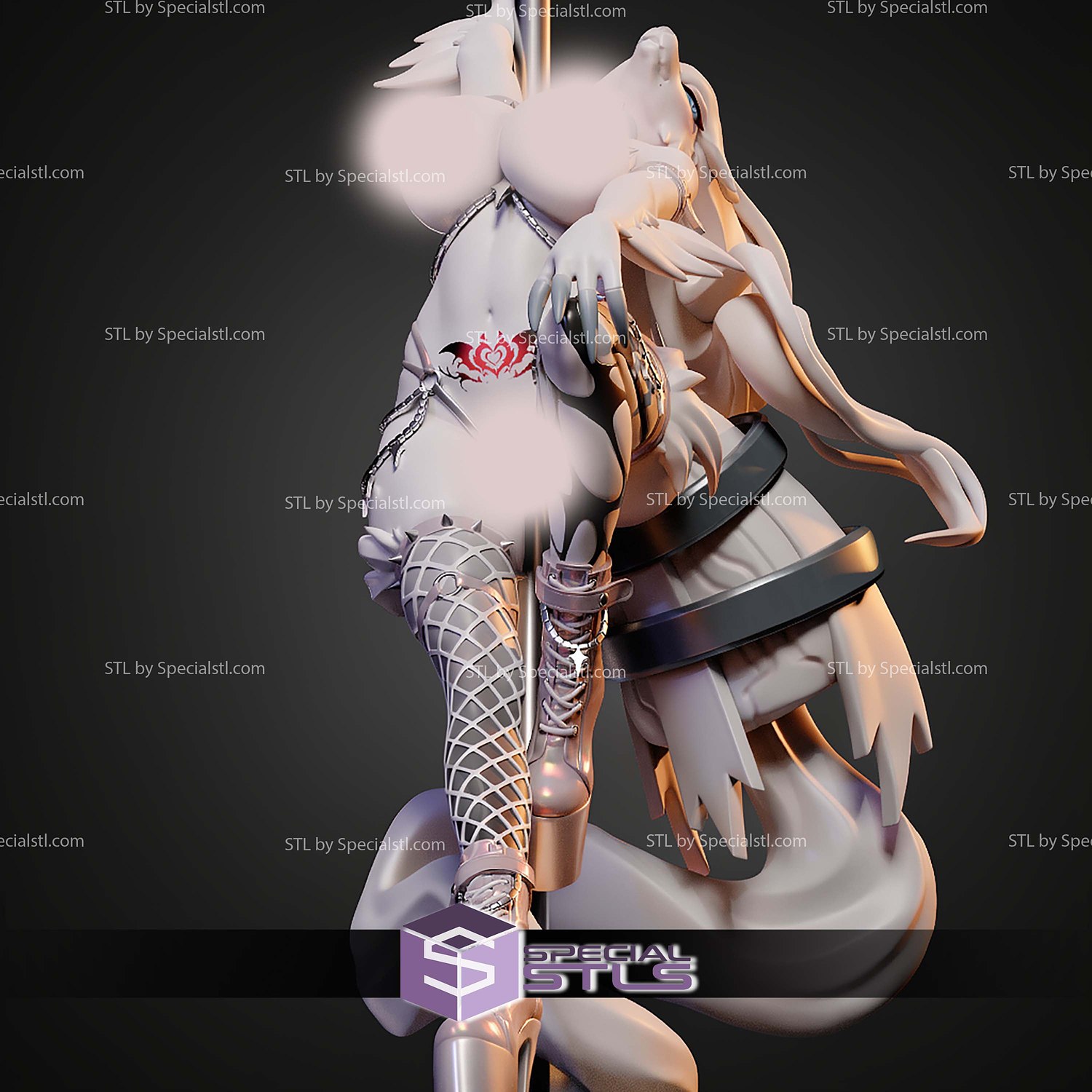Reshiram Pole Dancer H280mm STL Files 3D Model — view 5