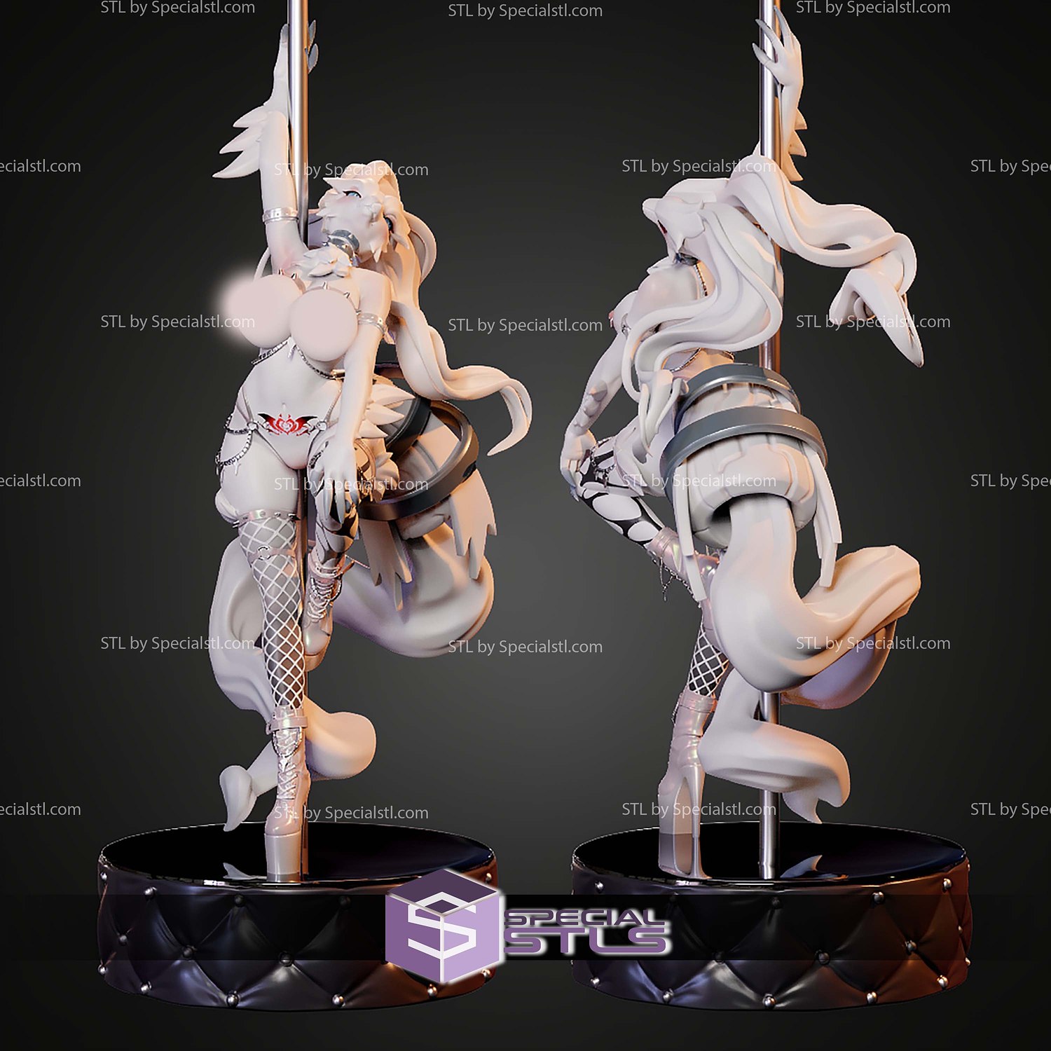 Reshiram Pole Dancer H280mm STL Files 3D Model — view 6