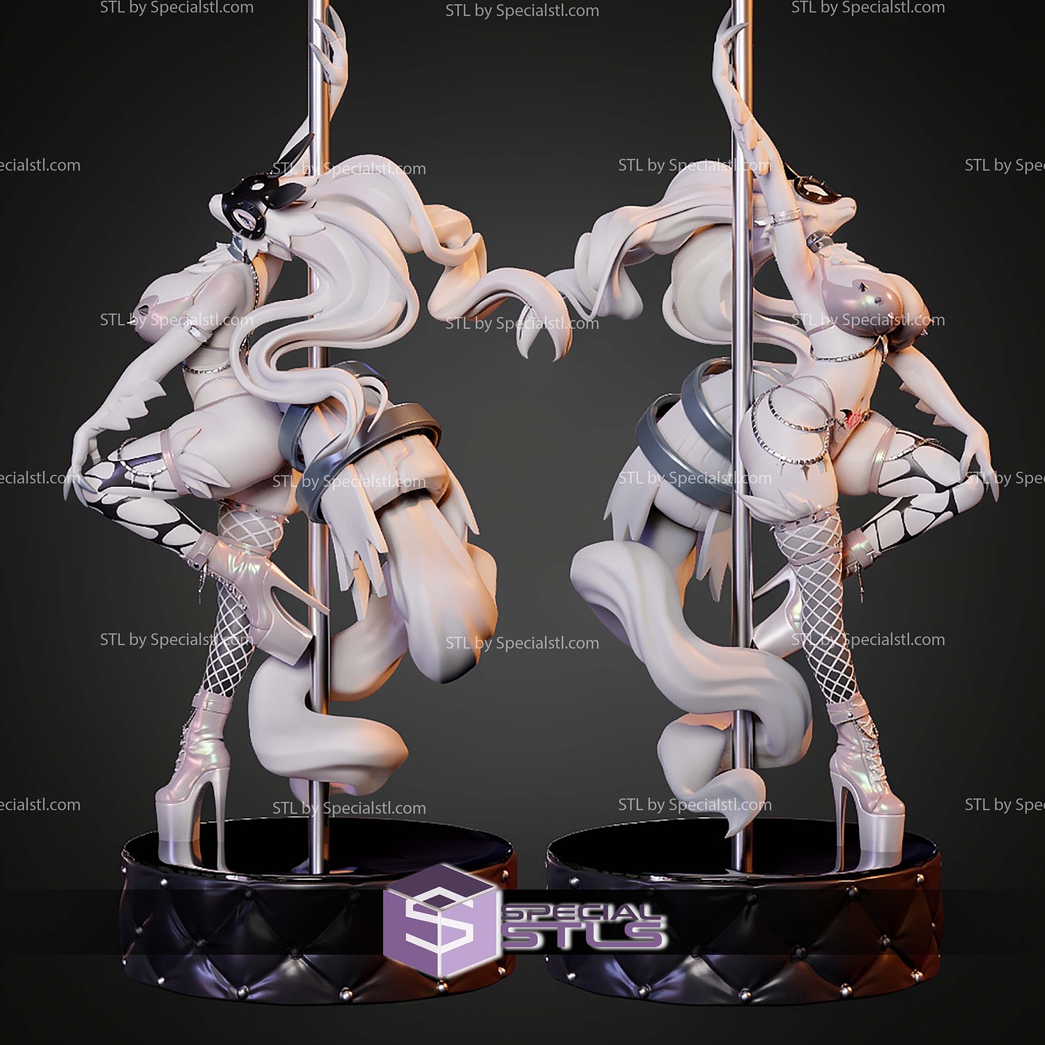 Reshiram Pole Dancer H280mm STL Files 3D Model — view 7