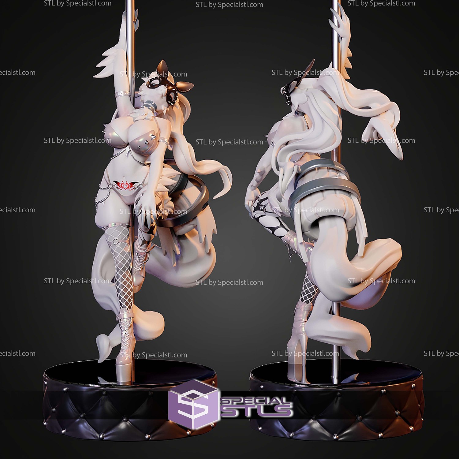 Reshiram Pole Dancer H280mm STL Files 3D Model — view 8