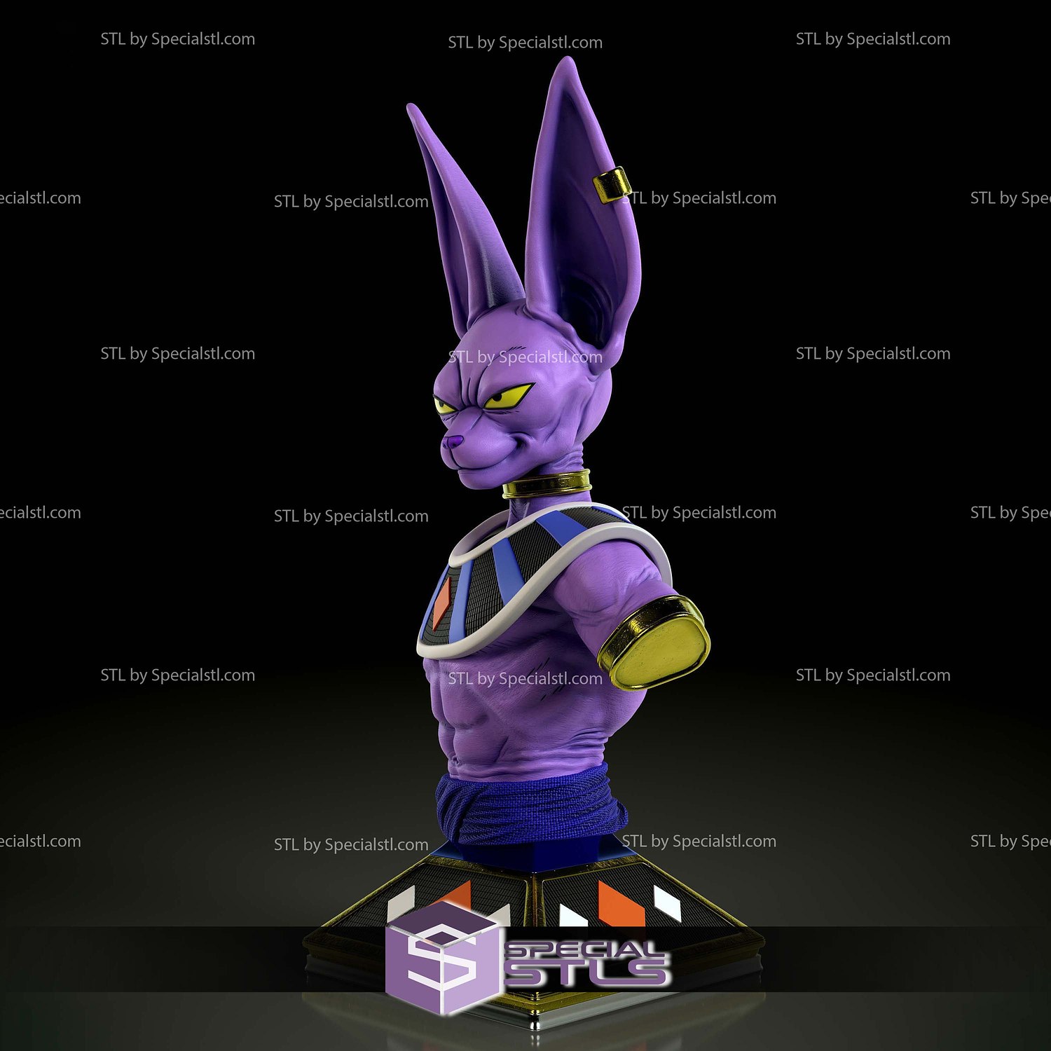 Beerus Sama Bust V3 3D Printing Models STL Model — view 2