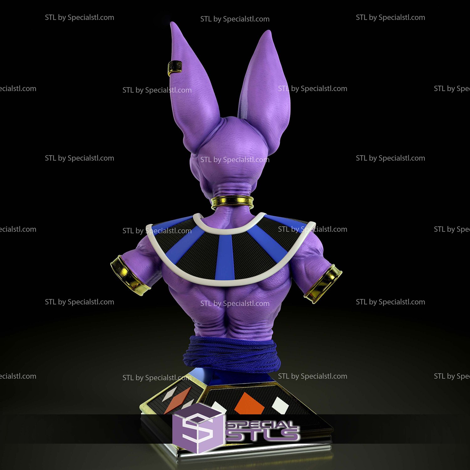 Beerus Sama Bust V3 3D Printing Models STL Model — view 4