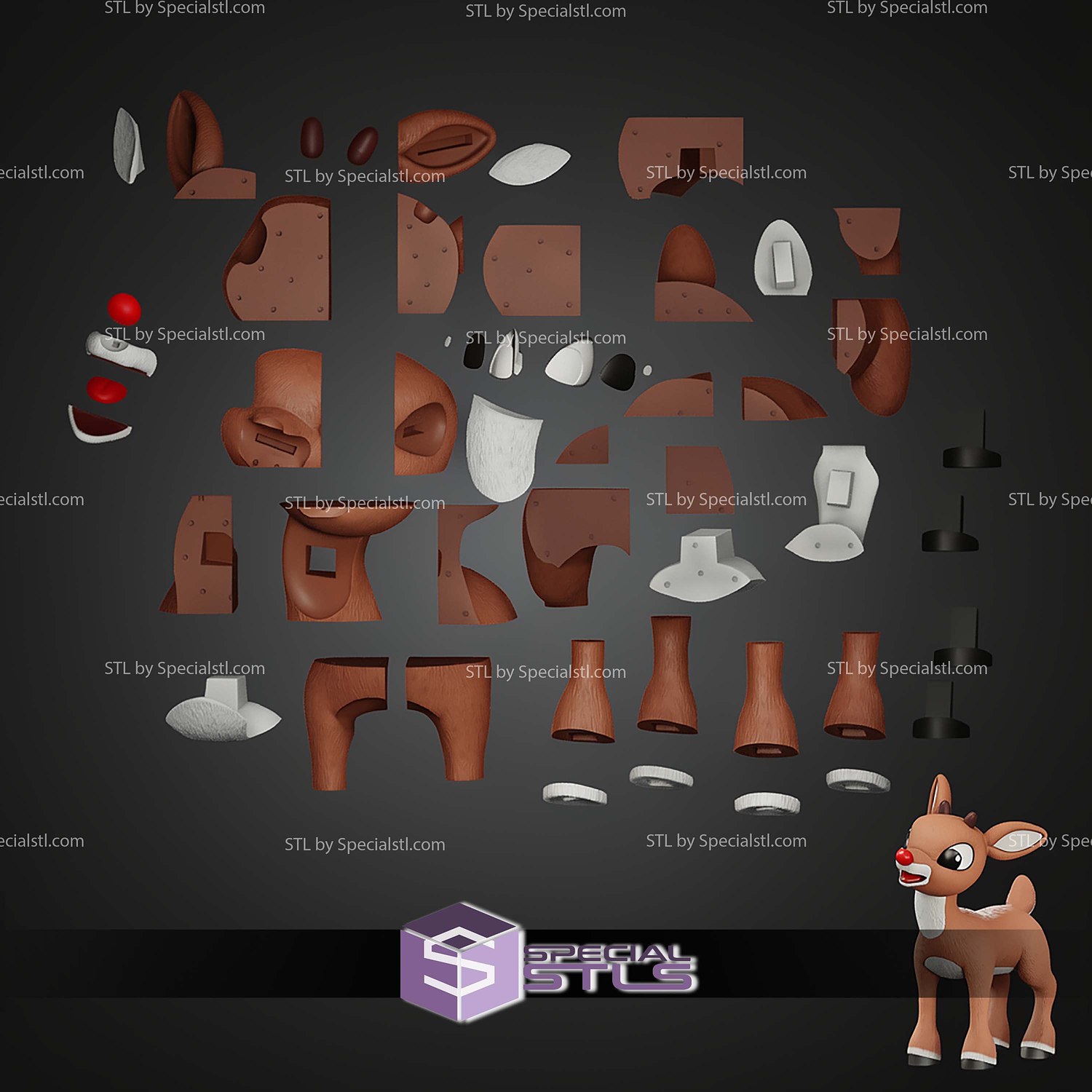 Life Size Rudolph STL Files 3D Model — view 2