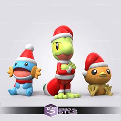Super Basic Pokemon - Christmas Treecko Torchic Mudkip 3D STL Model