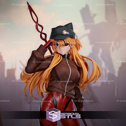 Asuka Langley with Hat 3D Printer Files STL Model