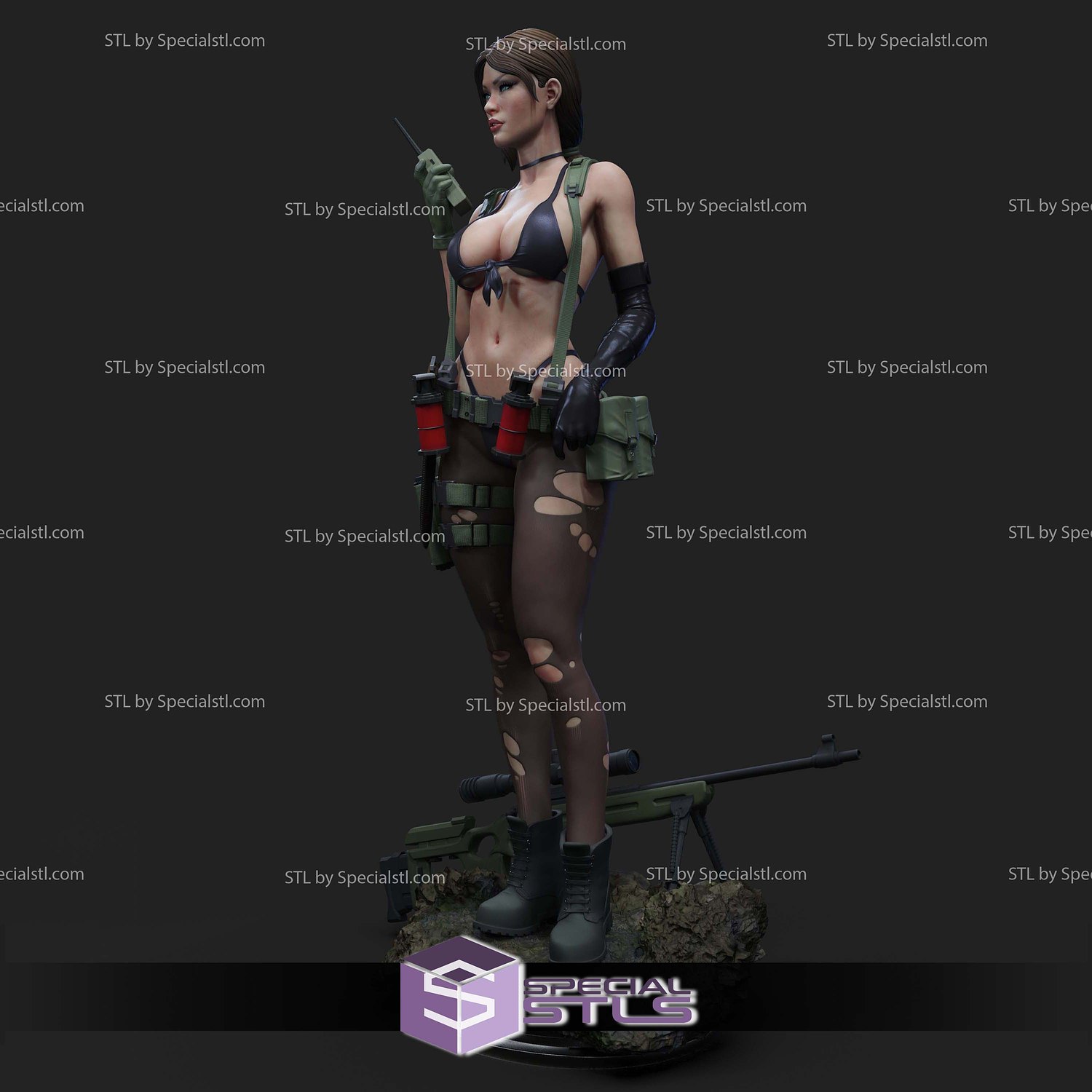 Quiet Sniper Radio STL Files 3D Model — view 4