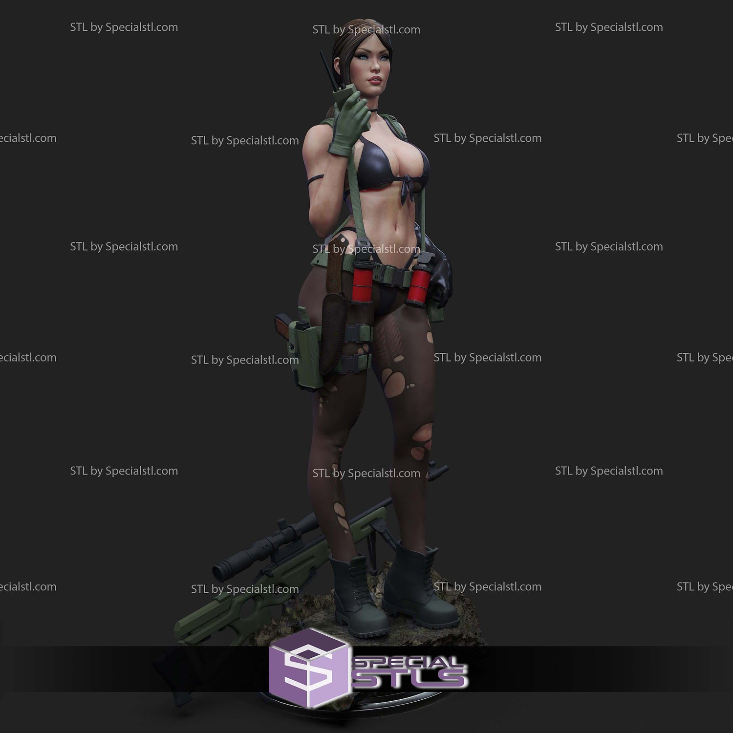 Quiet Sniper Radio STL Files 3D Model — view 5