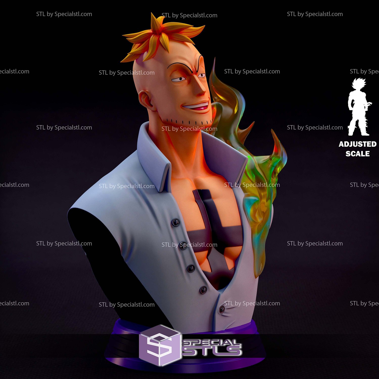 Marco the Phoenix Bust 3D Printer Files STL Model — view 4