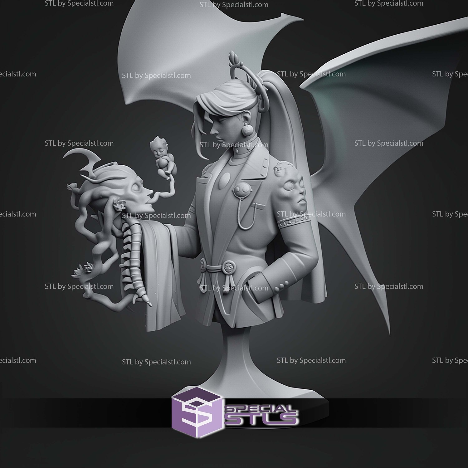 Chaos Hades 2 Bust 166mm STL Files 3D Model — view 4