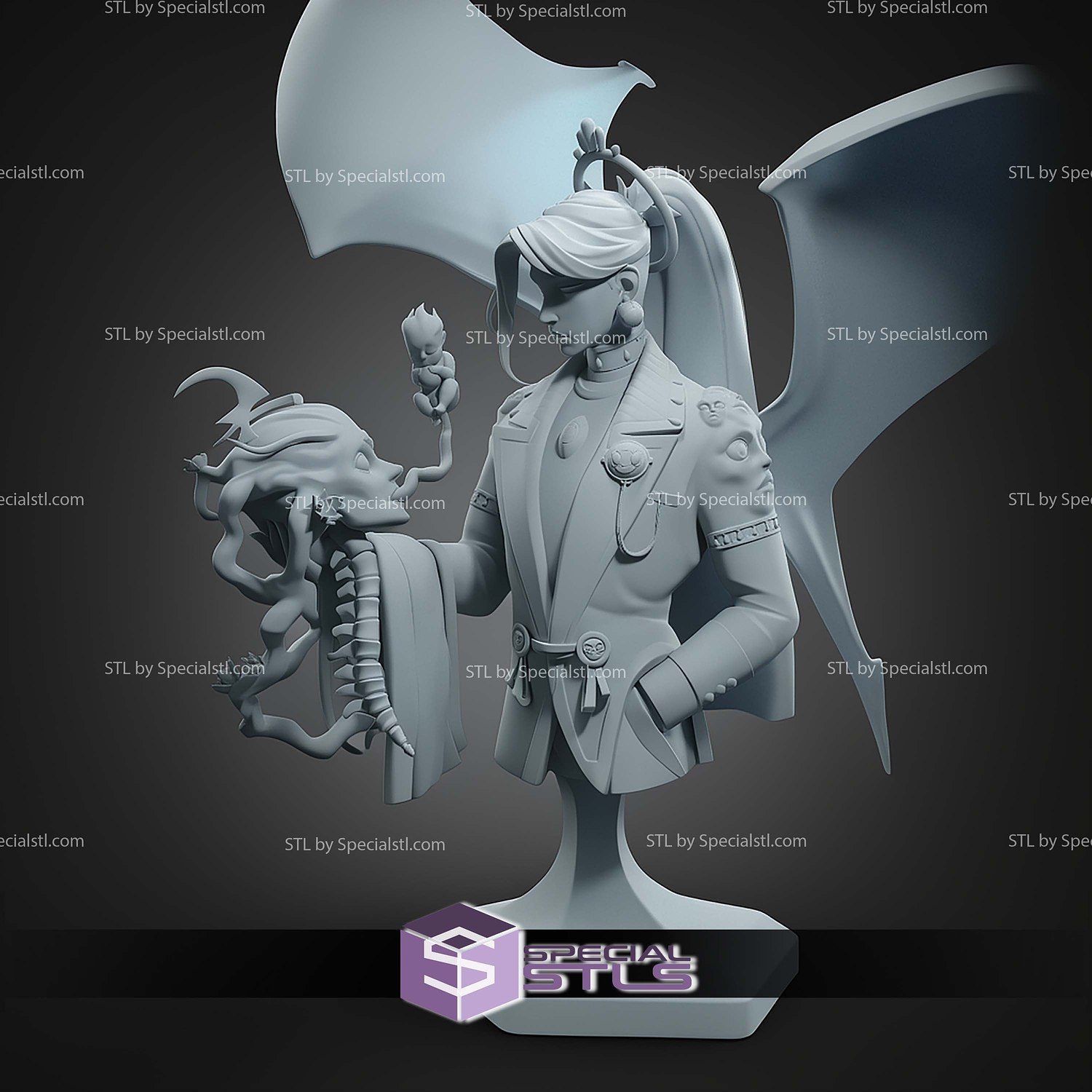 Chaos Hades 2 Bust 166mm STL Files 3D Model — view 6