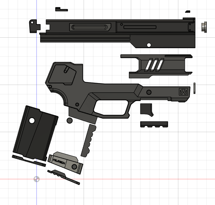 M-76e Omaha Tech Pistol - Militech Cyberpunk 2077 3D Model STL Model
