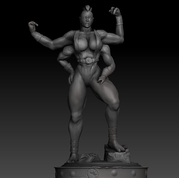 Sheeva 3D Print Model statue of female fighting game character STL Model — view 2
