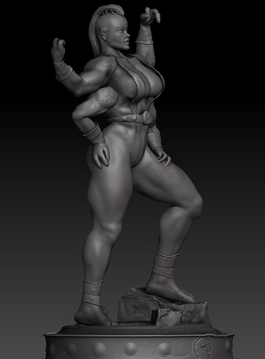 Sheeva 3D Print Model statue of female fighting game character STL Model — view 3