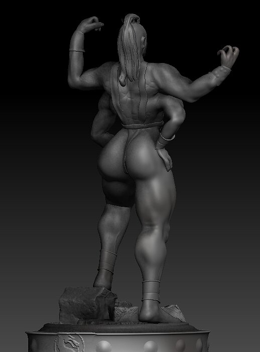 Sheeva 3D Print Model statue of female fighting game character STL Model — view 4