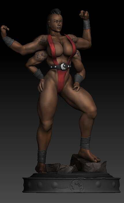 Sheeva 3D Print Model statue of female fighting game character STL Model — view 6