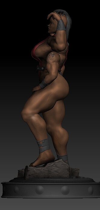Sheeva 3D Print Model statue of female fighting game character STL Model — view 7