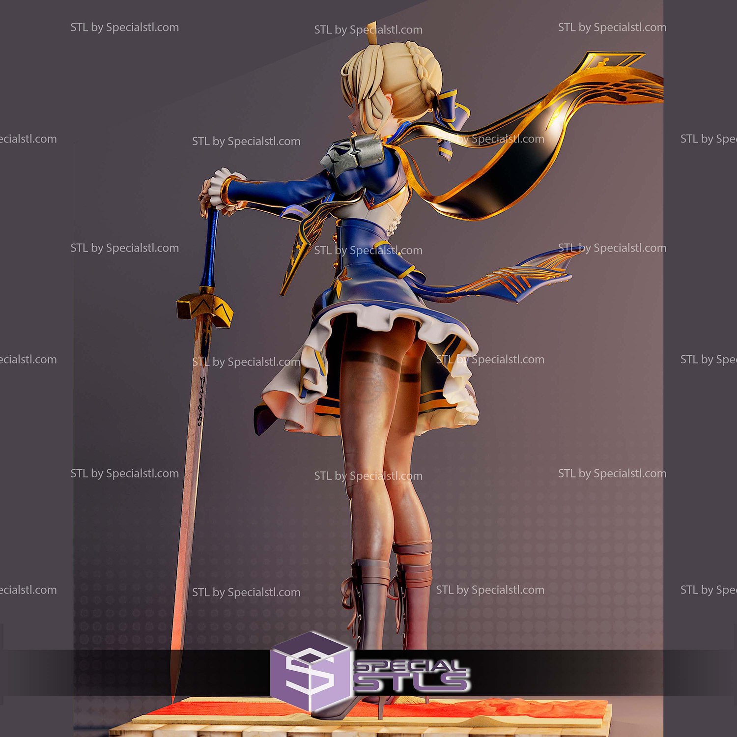 Saber Fate GO Honkai Star Rail STL Files 3D Model — view 3