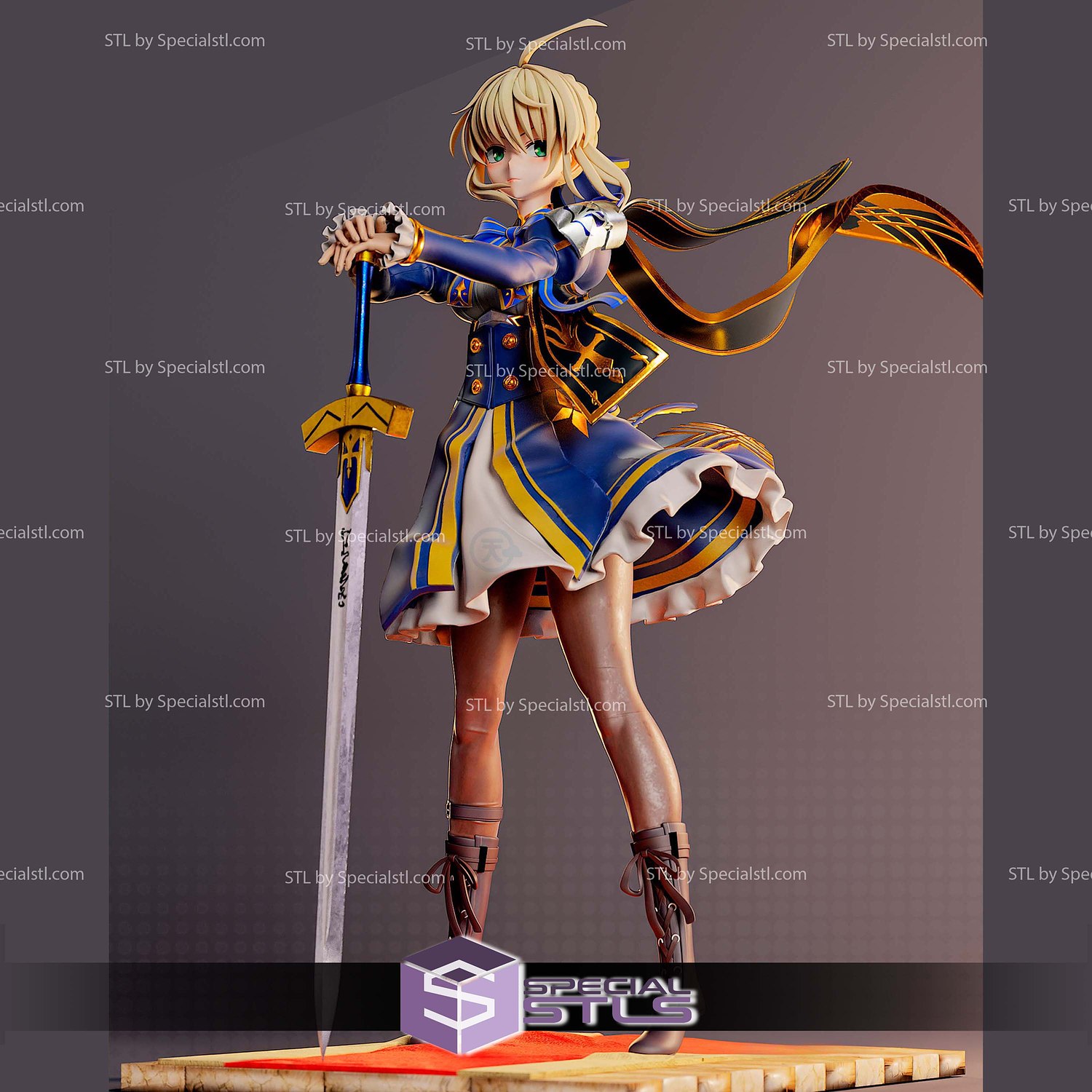 Saber Fate GO Honkai Star Rail STL Files 3D Model — view 4