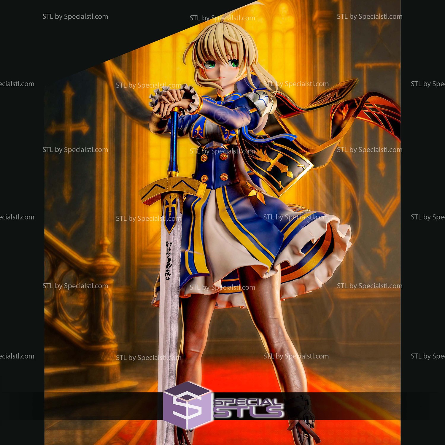 Saber Fate GO Honkai Star Rail STL Files 3D Model — view 5
