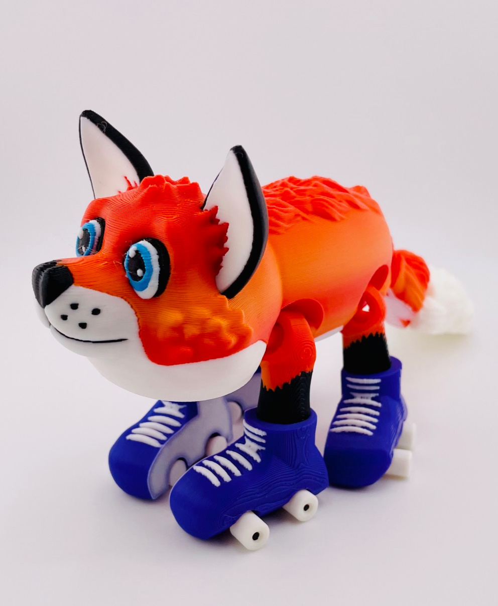 Fox Roller Skate Flexi 3D 3MF Model — view 2