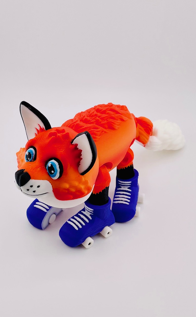 Fox Roller Skate Flexi 3D 3MF Model — view 4