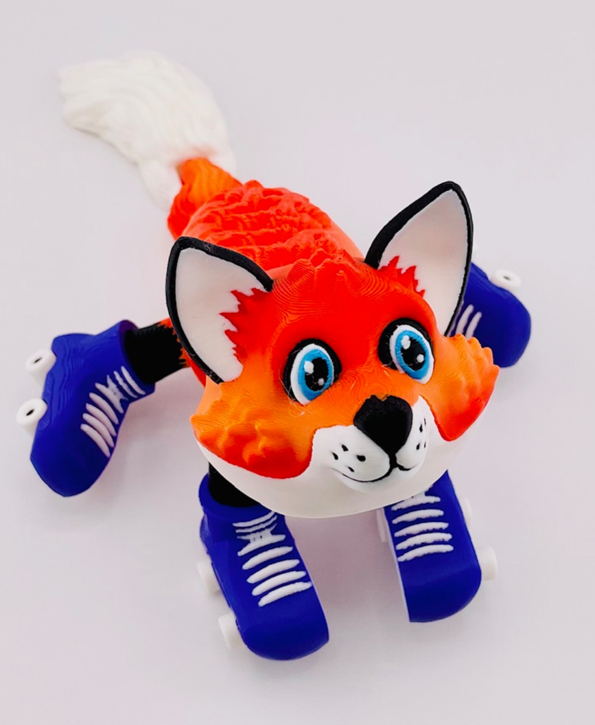 Fox Roller Skate Flexi 3D 3MF Model — view 7