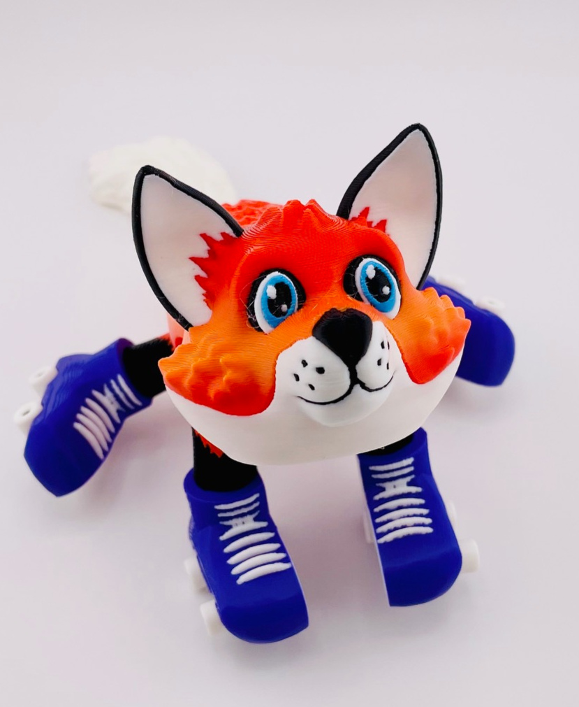 Fox Roller Skate Flexi 3D 3MF Model — view 8