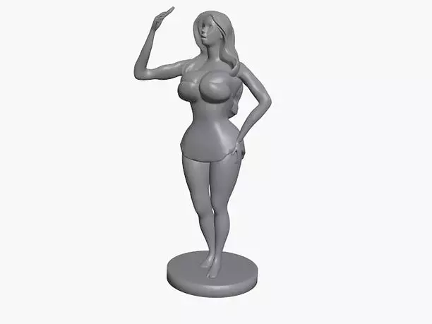 Selfie girl Pose 3D OBJ Model