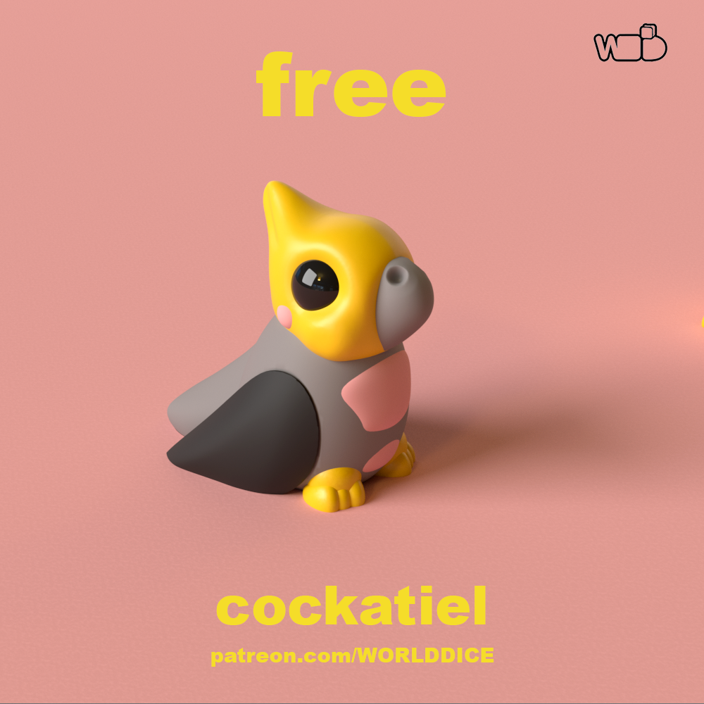 cocatiel 3D 3MF Model — view 2