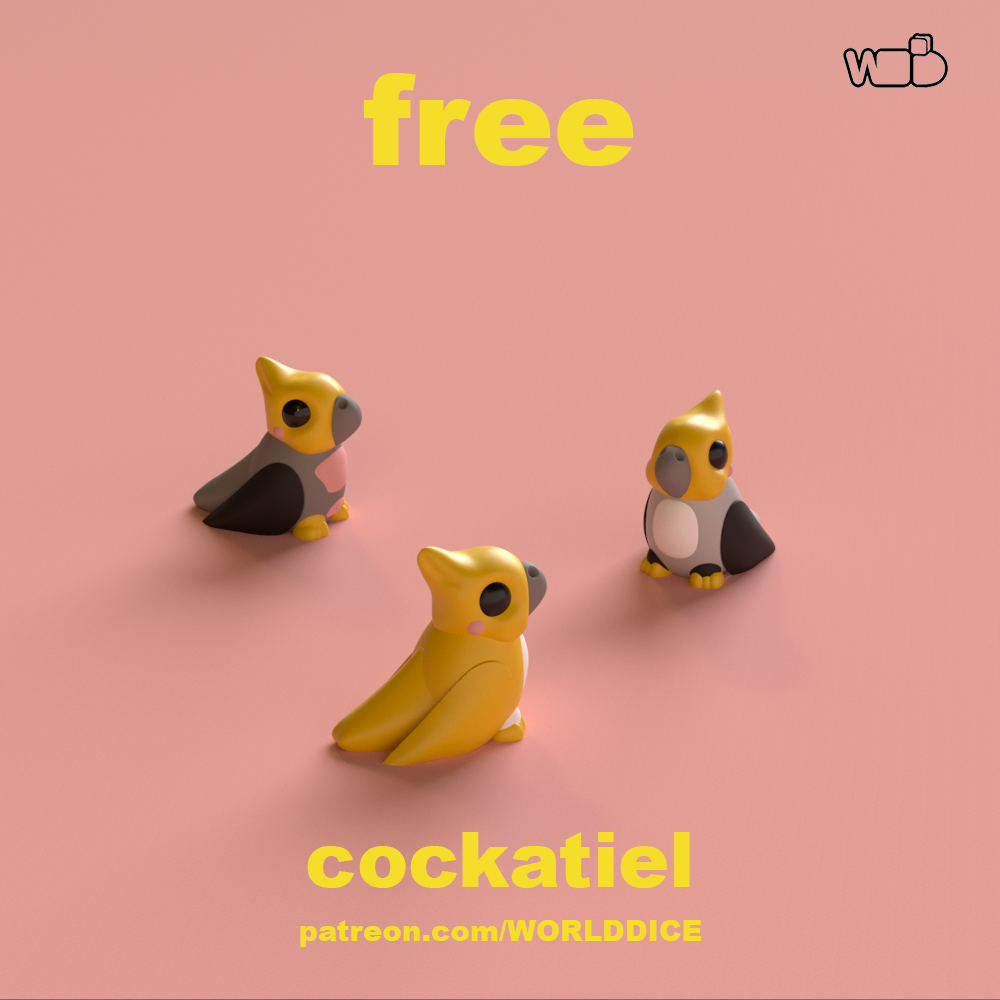 cocatiel 3D 3MF Model — view 3