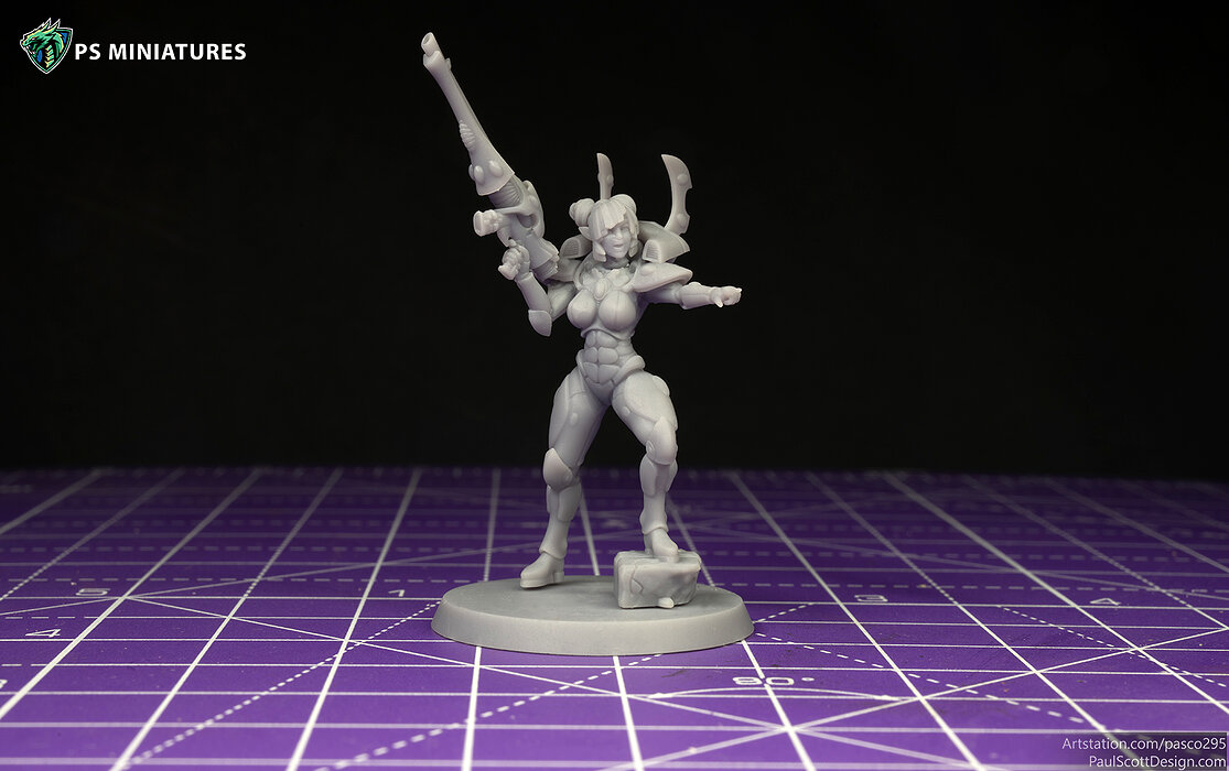 Elf Female Soldier Pose 2 - 8 Variants and 2 Pinups 3D STL Model — view 5