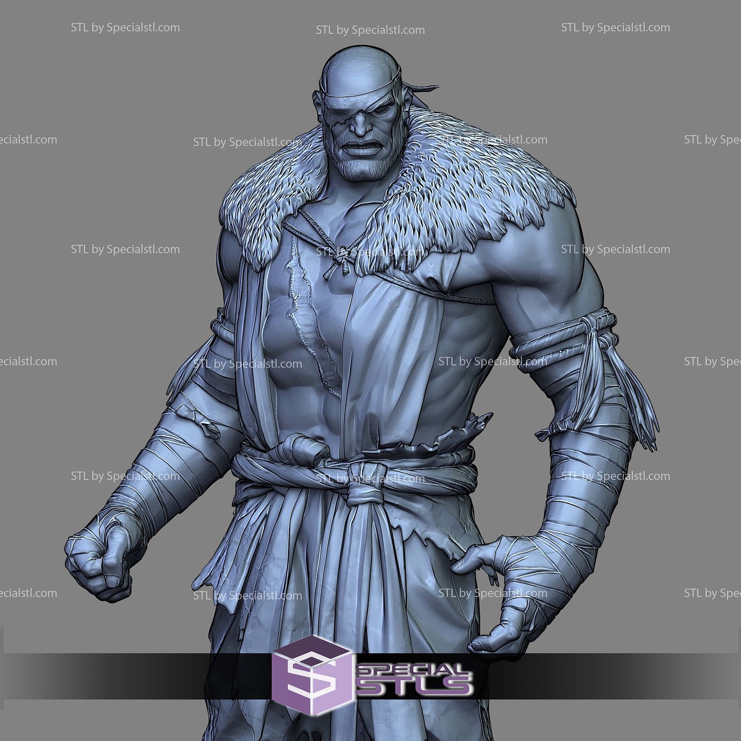Sagat Street Fighter Standalone 3D Printer Files STL Model — view 2