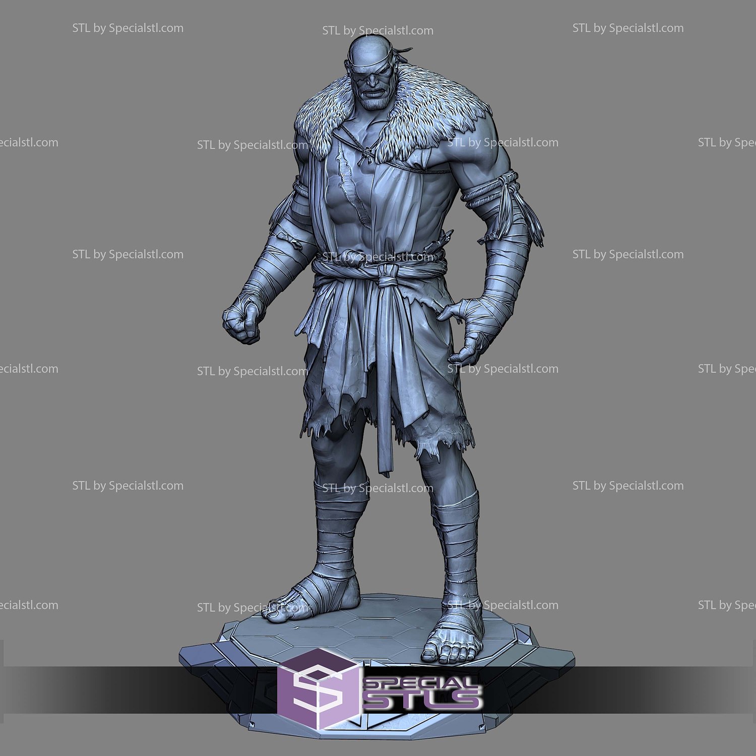Sagat Street Fighter Standalone 3D Printer Files STL Model — view 3
