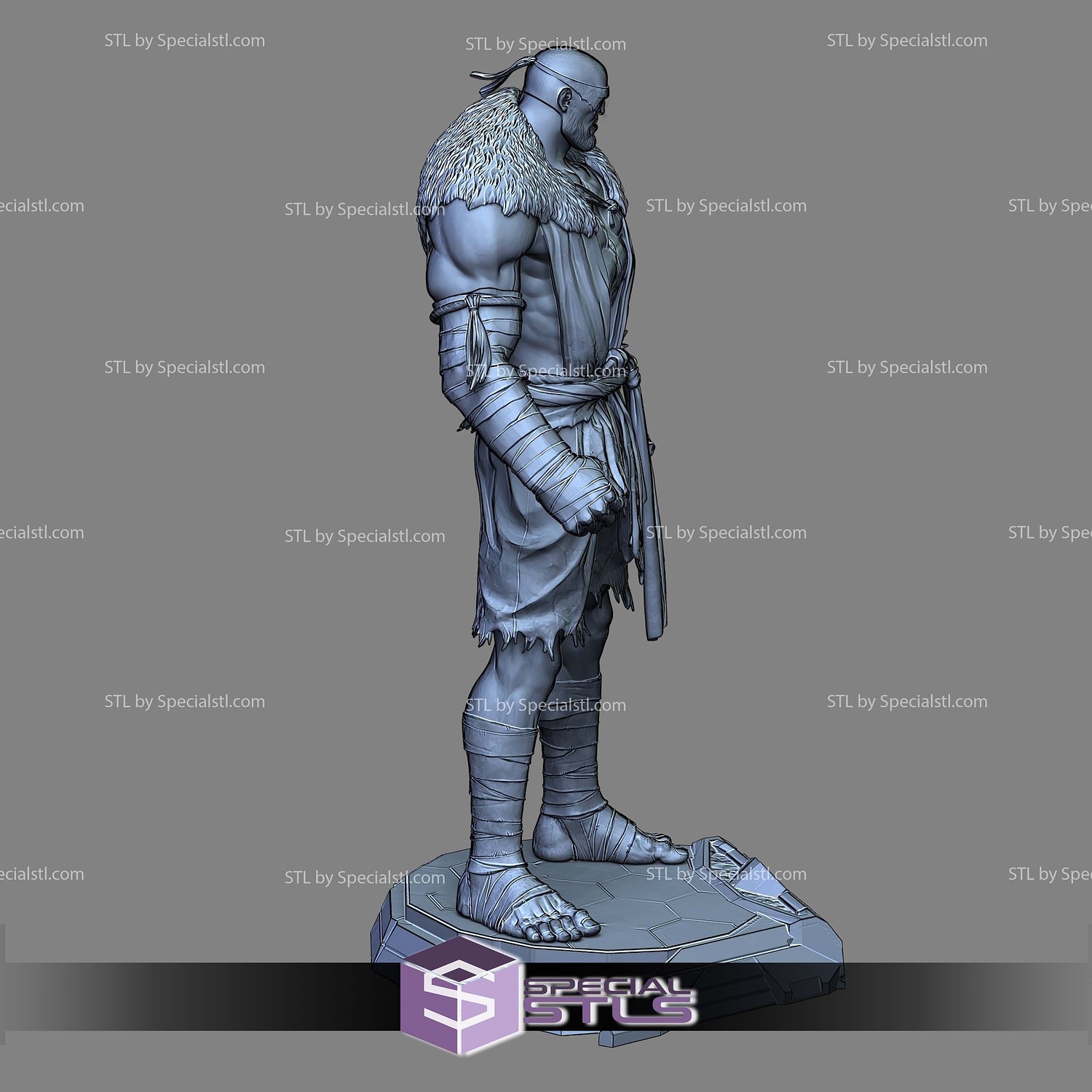 Sagat Street Fighter Standalone 3D Printer Files STL Model — view 4