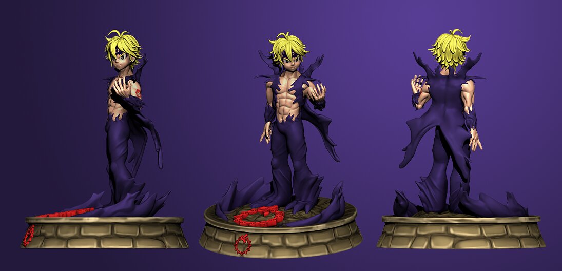 Meliodas assault mode 3D STL Model — view 2