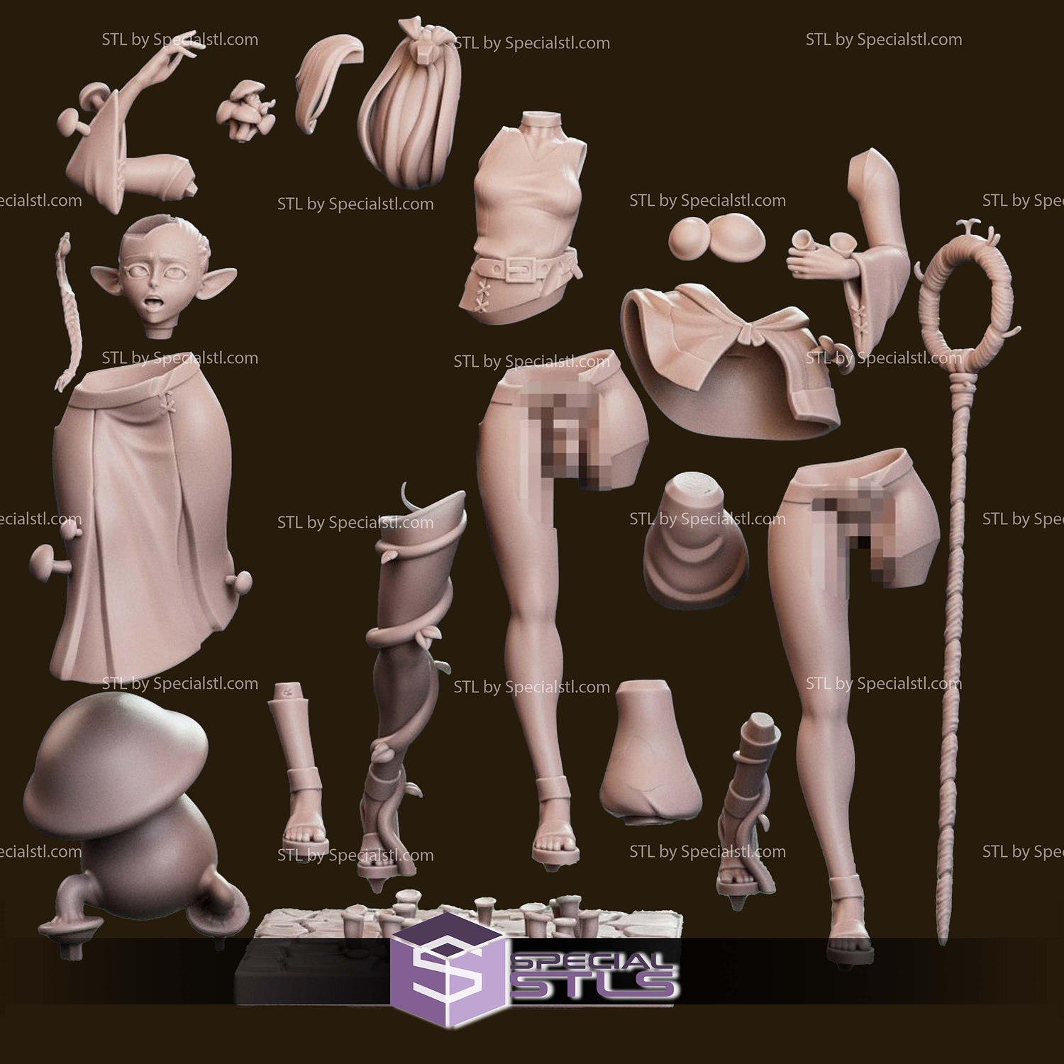 Pin Up Girl Collection - Marcille 3D Printer Files STL Model — view 7