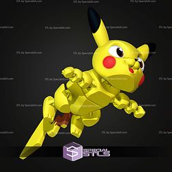 Super Basic STL Pikachu MultiColor 3D Model