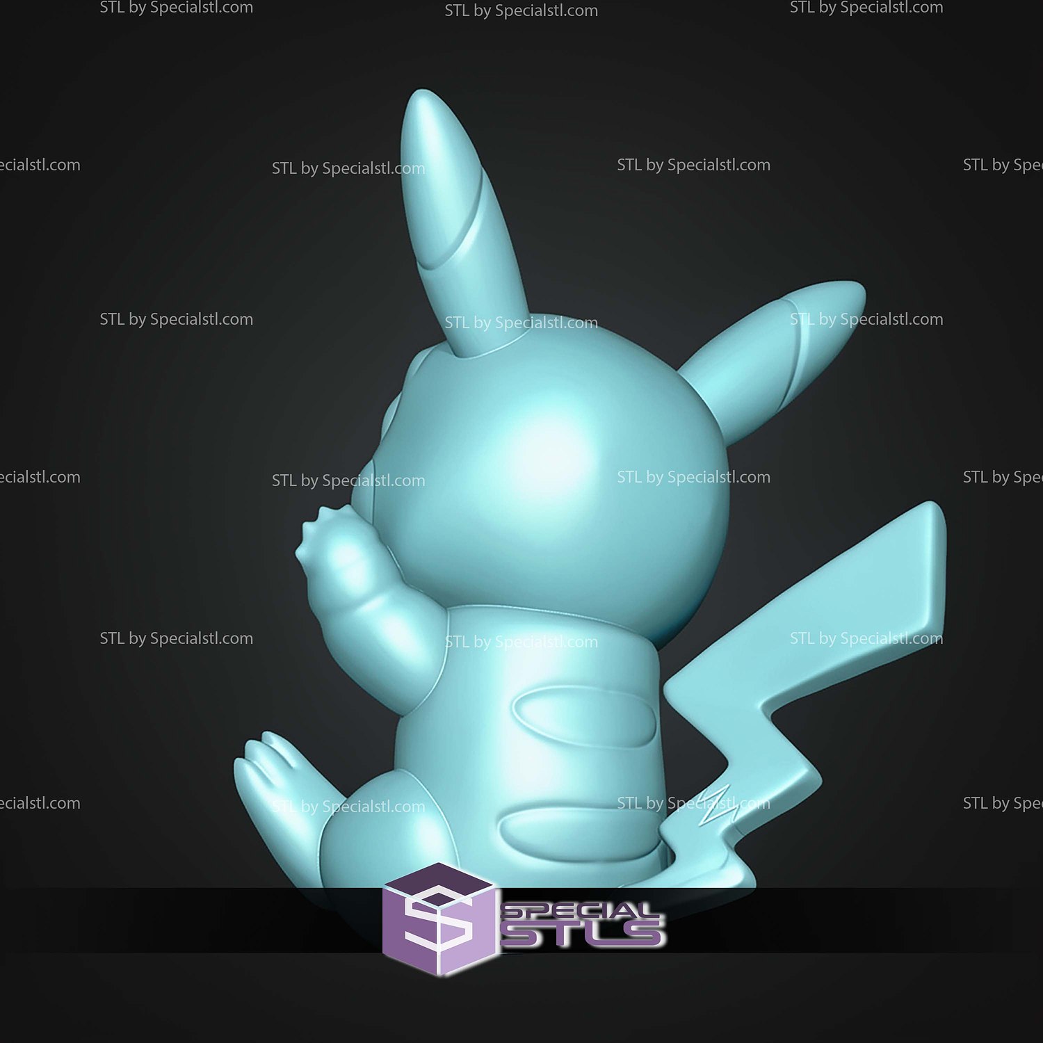 Super Basic STL Pikachu MultiColor 3D Model — view 4