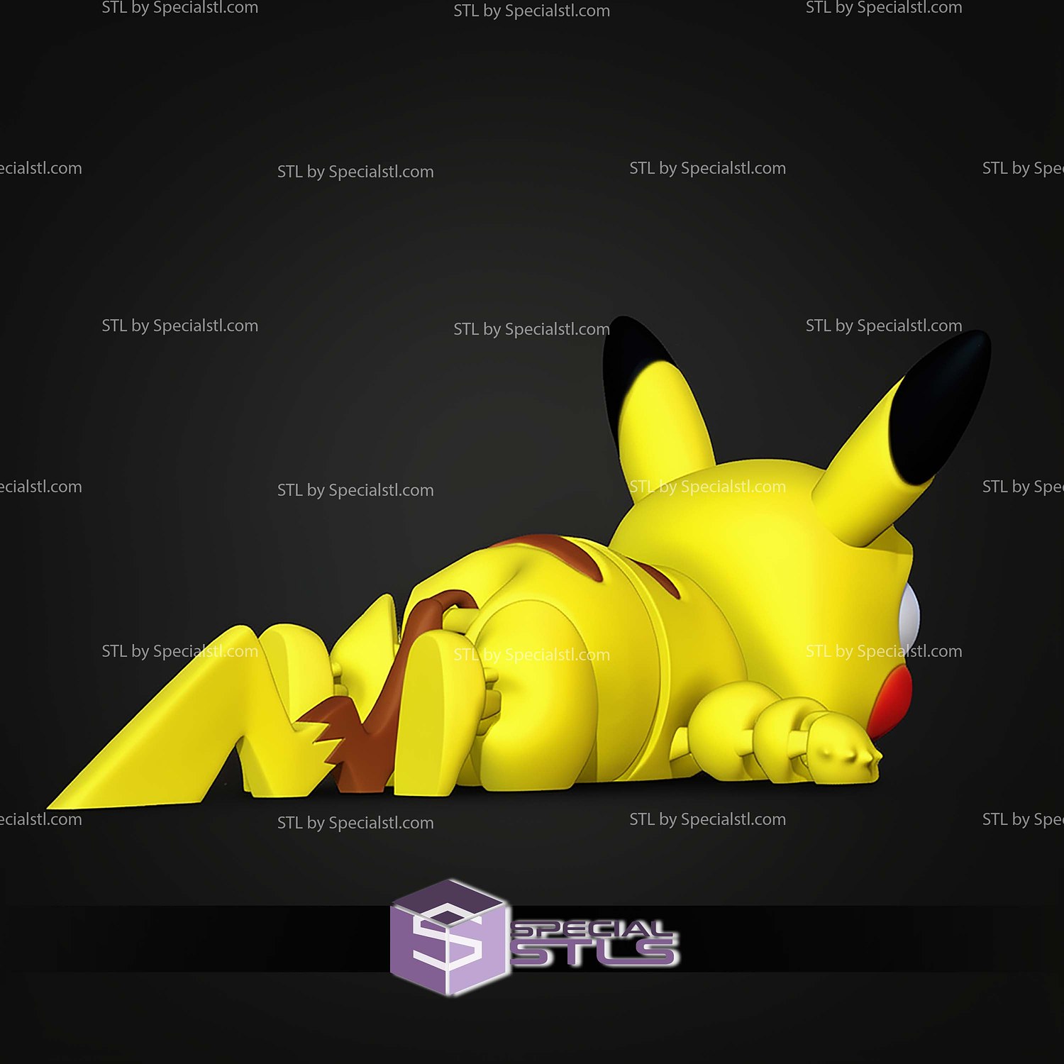 Super Basic STL Pikachu MultiColor 3D Model — view 5