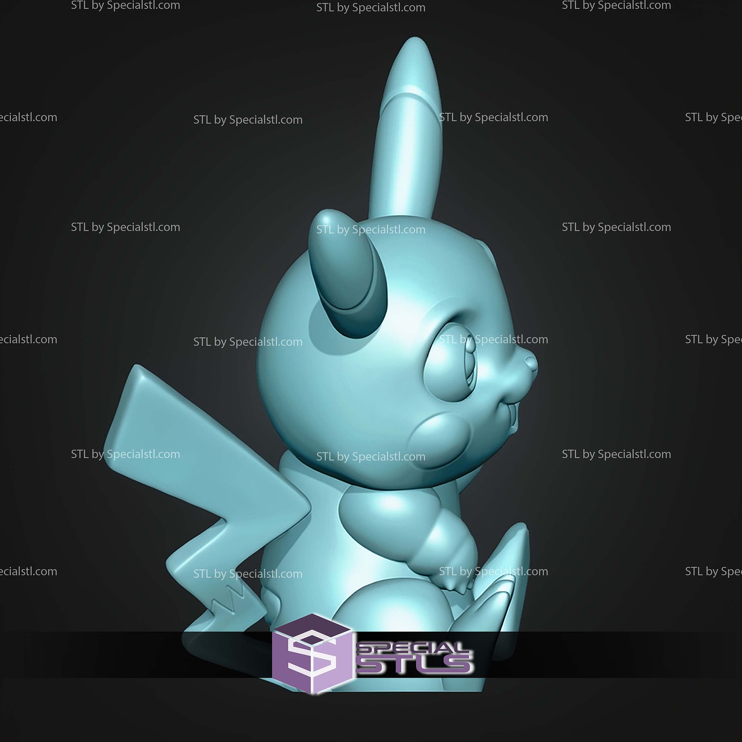 Super Basic STL Pikachu MultiColor 3D Model — view 6